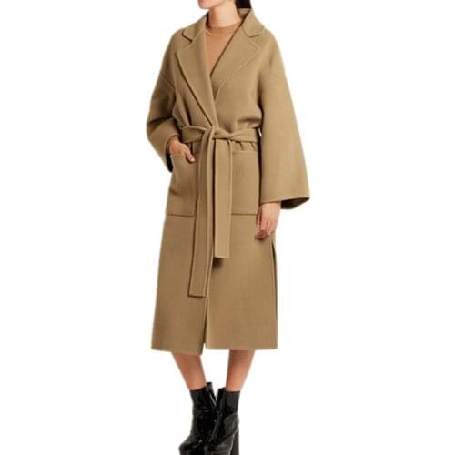 Winter Coat Wool Women 2020 Autumn Winter Elegant Clothes Camel Fashion Vintage Outerwear Long Jacket Female Plus size Overcoat