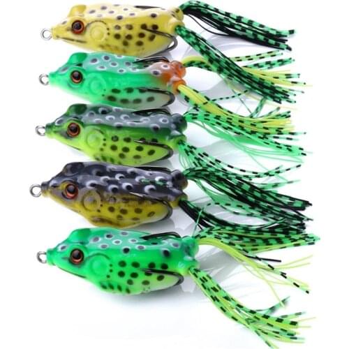 1PCS 6cm 12g Soft Frog Lure Fishing Lures Japan Double Hooks Top Water Plastic Ray Frog Artificial Soft Bait Fishing Tackle