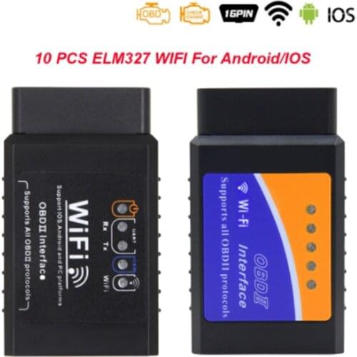 10pcs) ELM 327 V1.5 OBD2 WIFI Without PIC18F25K80 Car Diagnostic Auto Scanner Tool elm327 wi-fi v1.5 For Android/IOS Scanner
