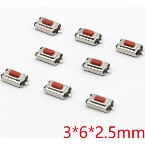 100PCS/Lot 3*6*2.5MM 3X6X2.5MM Tactile Tact Push Red Button Micro Switch Momentary