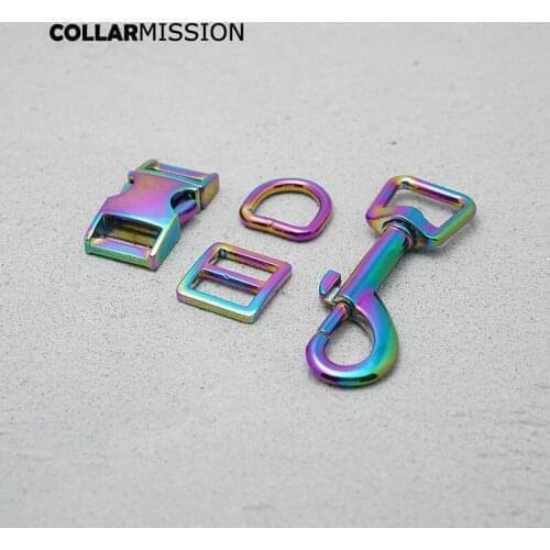 20pcs/lot (metal buckle+adjust buckle+D ring+metal dog clasp/set)15mm plated metal buckle dog collar parts 8 kinds