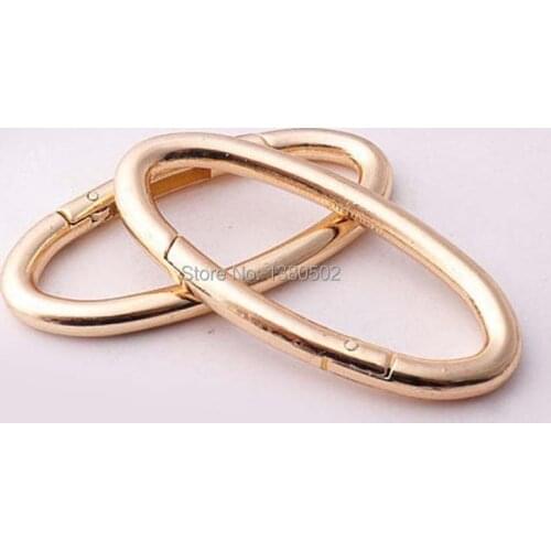 5pcs/lot 47mm 0val Ring gold color spring clip buckle open rings keyring for bag