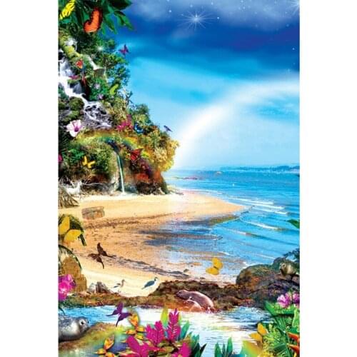 5D DIY Full Square/Round Diamond Painting "Sunny Beach Set" of Rhinestones Full Circular Diamond Embroidery Home Decor