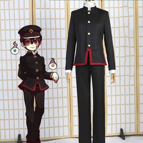 Anime Cosplay Costume Toilet-Bound Hanako-kun/Jibaku Shounen Hanako-kun Uniform + Wig For Men Halloween Party Dress-up C78K126