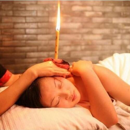 2pcs Aromatherapy Therapy Natural Ear Candle Massage Relax Beewax Healthy Ear Hollow Cone Care Ear Wax Removal Cleaner 5 Colors