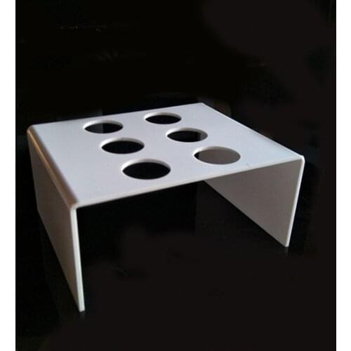 White Acrylic Countertop Jewelry Display Stand Organizer Rack With 6 Holes