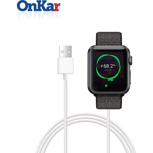 ONKAR Wireless Charge For iWatch Apple Watch 6 5 4 3 SE 2 1 Portable USB Charger 100cm Alloy Material USB Charger Cable