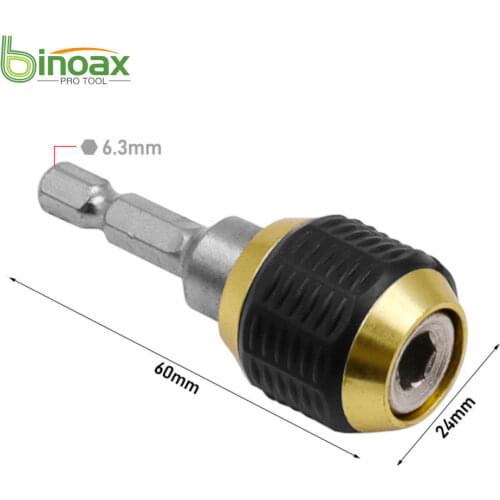 BINOAX 60mm Quick Change Bit Holder 1/4" Hex Handle Joint Electric Hand Drill Three Claw Turn Inner Self-locking Connecting Rod