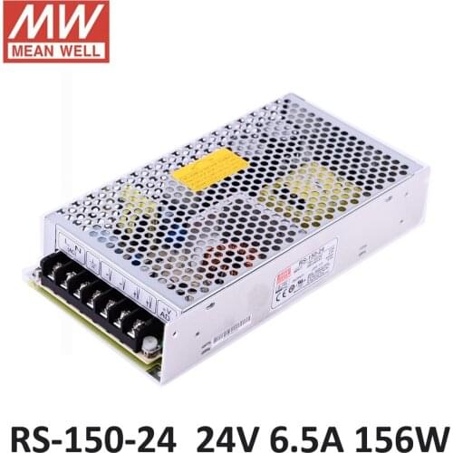 DC Power Source 24V 6.5A 156W Meanwell RS-150-24 Switching Power Supply Driver for LED Strip AC 110/220V Input to DC 24V PSU