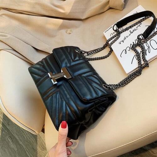 Large Capacity Chain Crossbody Bag for Women 2021 Simple PU Leather Shoulder Bag Lady Design Fashion Luxury Big Handbag