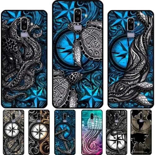 Sailing compass nautical Sea turtle Case For Samsung Galaxy A5 A3 2017 J7 J5 J1 J3 2016 A6 A8 J6 J4 Plus J8 A7 A9 2018 Cover