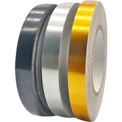 Home Decor Waist Line Waterproof Sealing Foil Tape Self Adhesive Strip Stairs Skirting Floor Wall Stickers Gold Silver Black