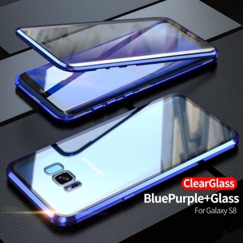 Aluminum Metal Plating Phone Case for Samsung S21 Ultra S20 FE S10 Lite Note 10 Plus 20 Double Sided Tempered Glass Back Cover