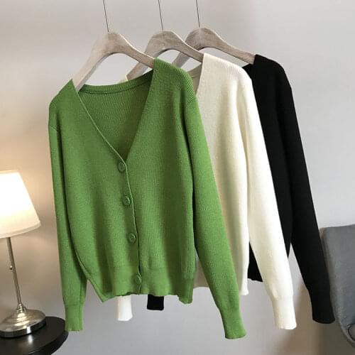 2020 Women Autumn Winter Elegant Sexy V Neck Cardigan Sweater Female Long Sleeve Knitted Coat Pull Femme Hiver Sweater