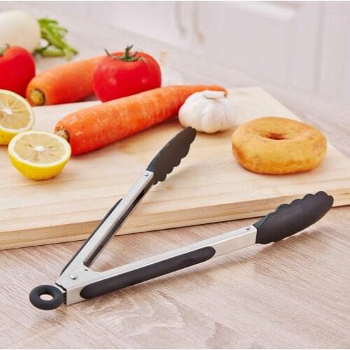 Stainless Steel Kitchen Tongs BBQ Grilling Tong Salad Bread Serving Non-Stick Tool for Kitchen Barbecue Kitchen Accessories