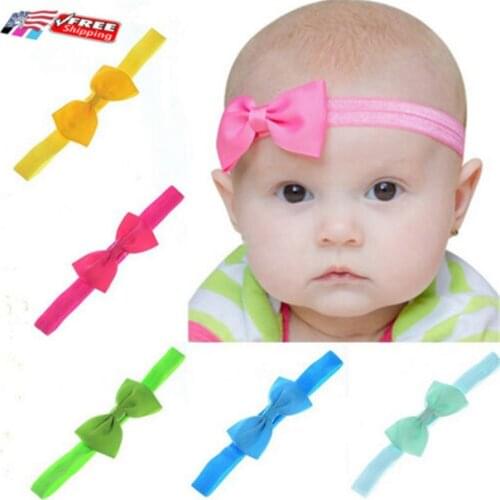 Hair Band Bow Baby Kids Girls Newborn Elastic Princess Headband Handmade Hair Accessories