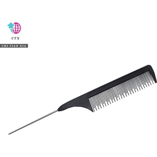 Metal Pin Rat Tail Comb Carbon Fiber Combs Heat Resistant Antistatic Cutting Comb Anti Static Barber Tool