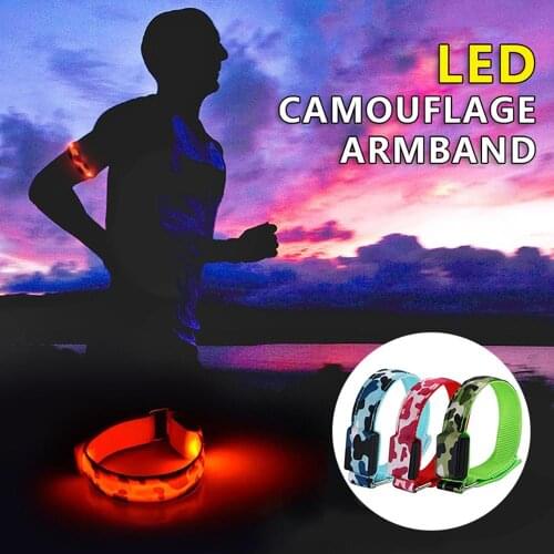 Arm Warmer Belt Bike LED Armband LED Safety Sports Reflective Belt Strap Snap Wrap Arm Band Armband Dropshipping 2020 Hot