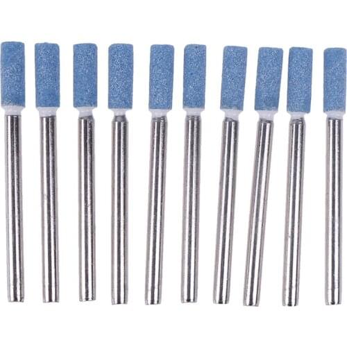 1/8 Shank 10pcs Abrasive Mounted Stone Set Grinding Burr Wheel For Dremel 4000 3000 Dremel Rotary Tools 4mm/5mm/6mm/8mm/10mm