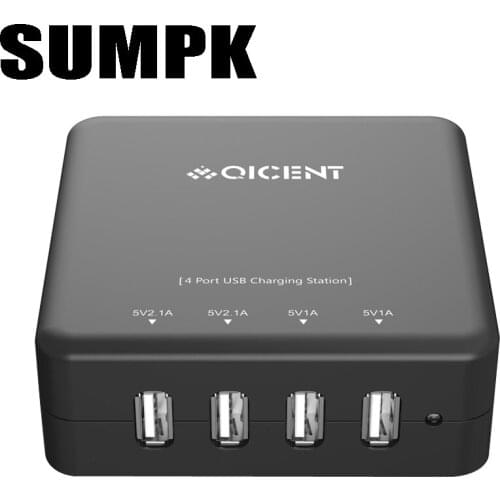 SUMPK 5V6A USB Desktop Charger 4 Ports USB Travel charger for iPhone/iPad Air 2/Samsung EU US plus Mobile Phone Charger