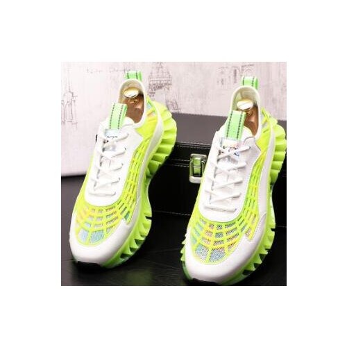 New Novelty Design Fashion Britain Men Green Air Mesh Causal Flats Shoes Loafers Sports Running Sneakers Sapatos Tenis Masculino