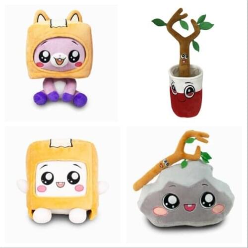 New Lankybox Cartoon Foxy Stone Rocky Plush Toys Cute Soft Stuffed Pillow Dolls For Kid Girls Birthday Christmas Gift