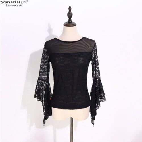 New Spanish Dance Shirt Flamengo Ruffle Dance Costume Women Latin Tshirt Jupe Flamenco