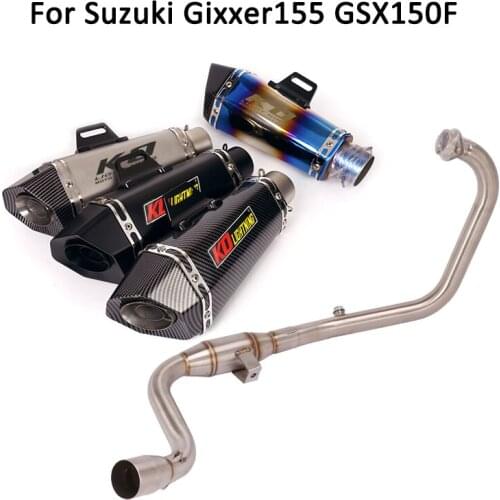 Full Exhaust System For Suzuki Gixxer155 GSX150F Motorcycle Escape Silencer Pipe Muffler 51mm Modified Connect Link Tube