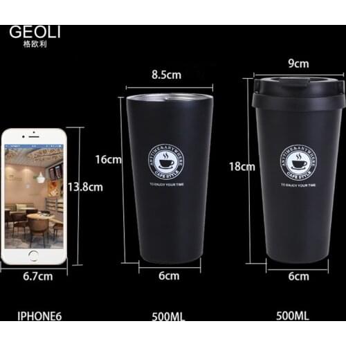 Premium Coffee Mug Stainless Steel Thermos Tumbler Cups Insulated Vacuum Flask Water Bottle Milk Tea Mug Portable Travel Car Gif