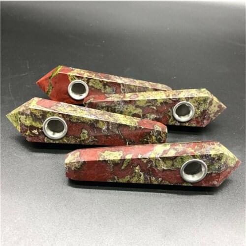 Natural gemstone dragon blood stone smoking pipes crystal for gifts