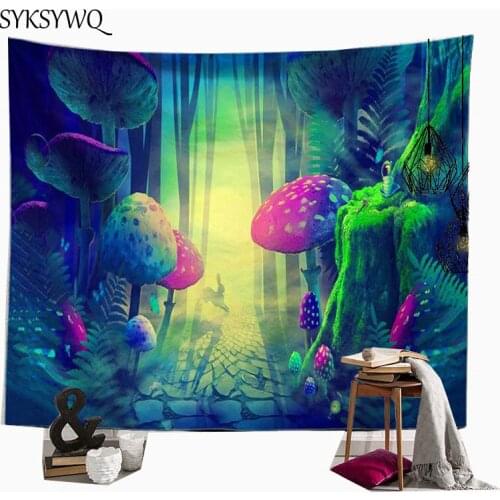 Psychedelic tapestry mushroom wall hanging carpet dorm bedroom decoration bohemian wall blanket