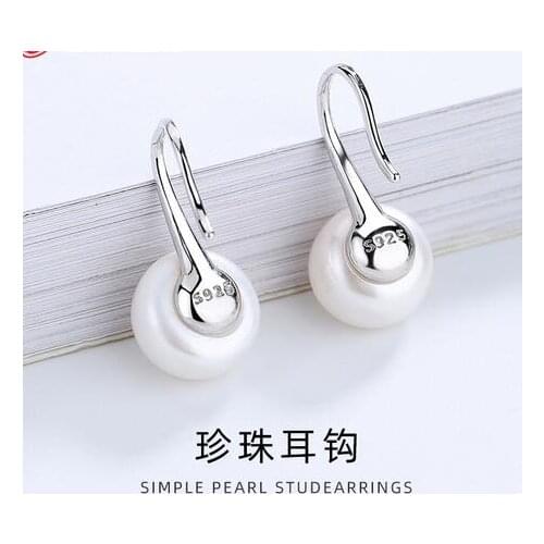 9-10mm Natural freshwater pearl high heel shoes temperament Earrings Jewellery s925 silver