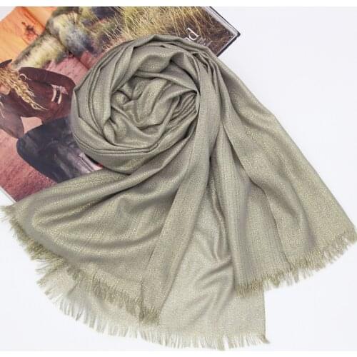 Luxury brand high fashion cotton women lurex scarf shawls hijab foulard bandana wraps evening wraps oversize pashimina LL171172