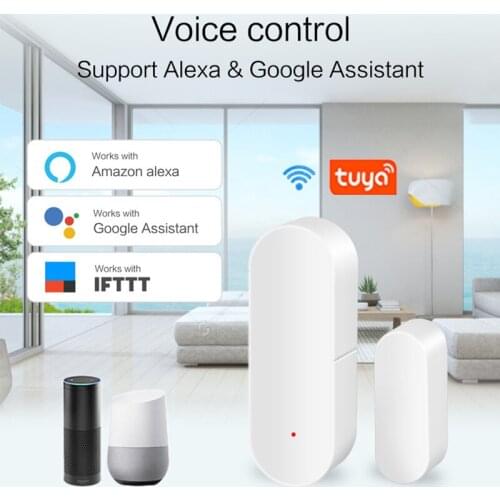 Tuya Smart WiFi Door And Window Sensor Smart Door On / Off Detector Compatible With Alexa Google Home Smart Life