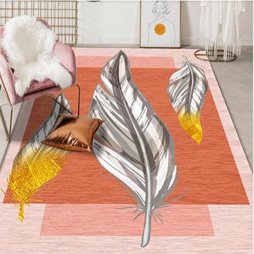 Nordic Modern Feather 3D Printed Carpets for Living Room Bedroom Area Rugs Home Coffee Table Carpet kitchen Anti-Slip Floor Mats