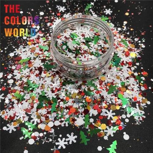 TCT-437 Christmas Mix Nail Glitter Nail Art Decoration Body Art Tumbler Crafts DIY Holidays Accessories Festival Party Supplier