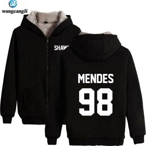 Shawn Mendes winter hoodie fleece warm Jacket thicken coat hip hop long sleeve zipper hoodies sweatshirt men women clothes