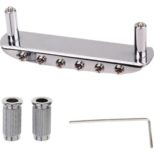 Tooyful Chrome Bridge Assembly Set Adjustable Saddle design for Jazzmaster Jaguar Mustang Style Guitar Instrument Accessories