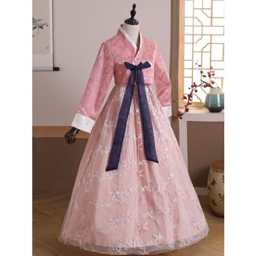 Korean Traditional Hanbok Female Court Costume Korean Minority Big Swing Skirt Dance Stage Performance Costume Suit