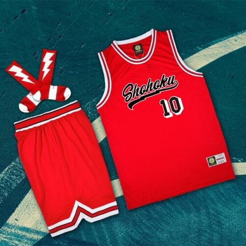 Anime Slam Dunk Shohoku Sakuragi 10# Basketball Jersey Costume DIY Fashion Uniform Cosplay Suit Breathable Sports T Shirt Set