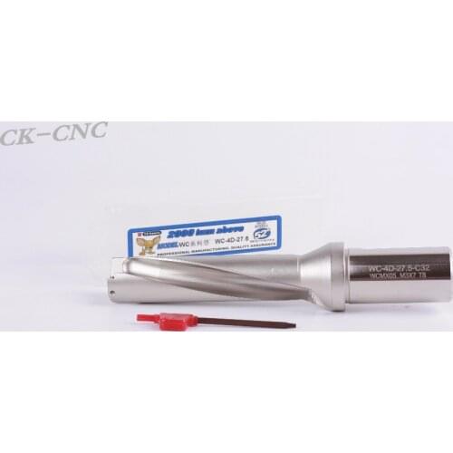 Hight quality WC-4D-27.5 C32 U drill indexable drill CNC TOOL 27.5mm-4D Machining length=110mm for WCMX050208 insert