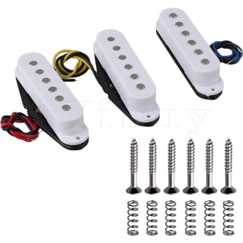 Yibuy 1 Set 3 White Single Coil Guitar Pickups For Guitar