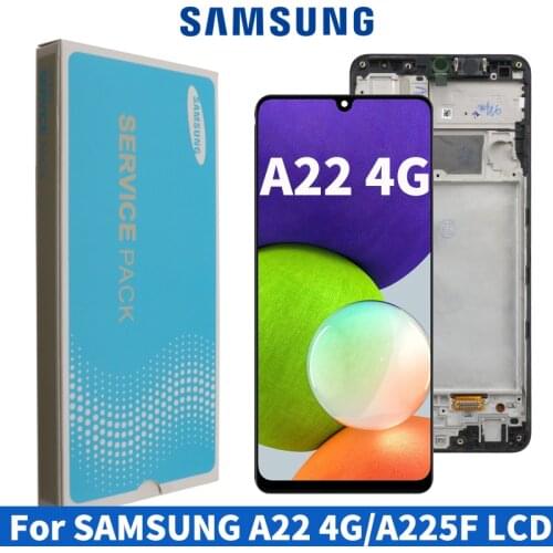 100% New Original AMOLED For Samsung Galaxy A22 4G A225F A225F/DS A225M LCD Display Touch Screen Digitizer Assembly Replacement