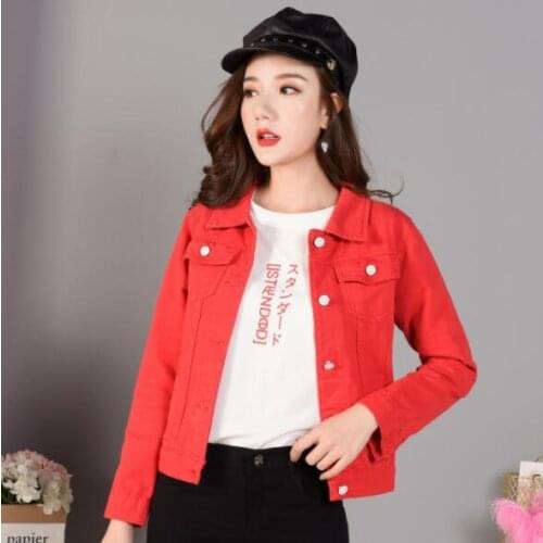 2019 Women Casual Denim Short Jacket Jeans Jacket and Coats for Women Chaqueta Mujer Casaco Jaqueta Feminina 6 Colors 2XL