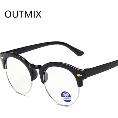 2020 New Kid Anti-blue light Glasses Children Vintage Jelly Color Round Frame Eyeglass Fashion Semi Rimless Eyewear Boys Girls