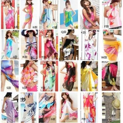 New styles 5pcs womens Chiffon Swim Wear/Beach scarves/Swimwear/Bikinis/Colorful random/Mix order