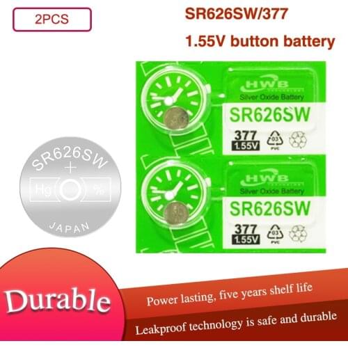 2Pcs Maxell 1.55V AG4 377A 377 LR66 LR626 SR626SW SR66 AG4 AG 4 Button Batteries For Watch Toys Remote Cell Coin Battery