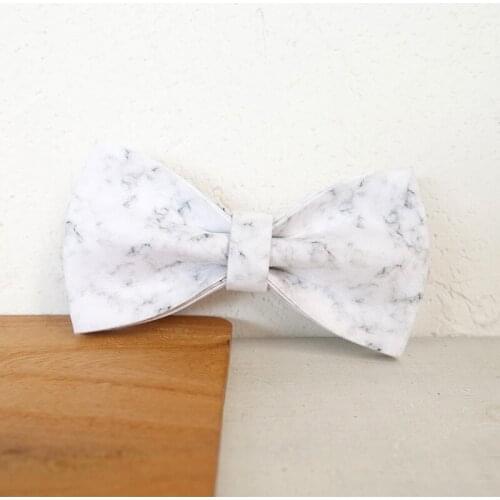White Marbling Dog Bowtie Collar Accessory Puppy Cat Pet Supplies Grooming Tools Dogs Dismountable Ornamental Bow Tie
