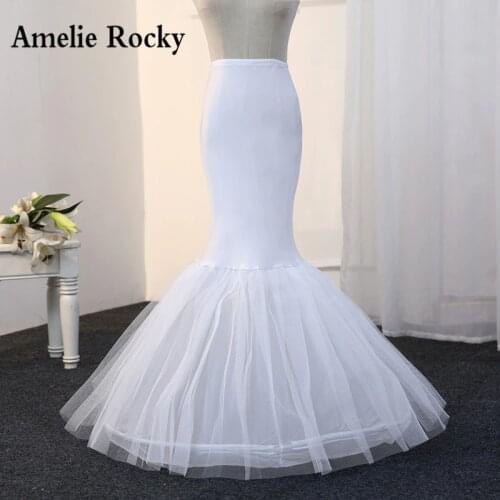 Free Shipping Mermaid Petticoat 1 Hoop Bone Elastic Wedding Dress Crinoline 2019 Bridal Petticoat Cheap