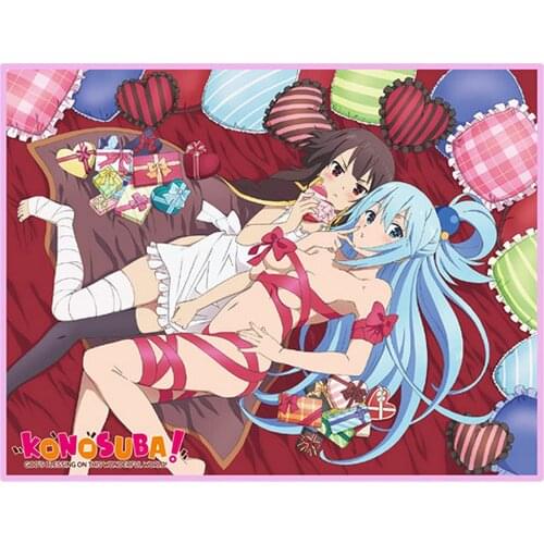 Great Eastern Entertainment Konosuba- Aqua & Megumin Sublimation Throw Blanket, Multicolor